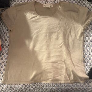 Jones New York Beige Short Sleeve Top